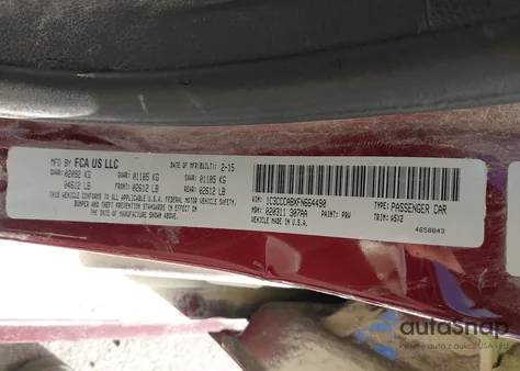 2015 Chrysler 200 Limited z USA, uszkodzony, nr VIN 1C3CCCABXFN664490